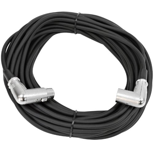 Seismic Audio - SAXRA50-2Pack - Two Pack of 50 Foot XLR Right Angle Male to XLR Right Angle Female Microphone Cables - 50 Foot Mic Cords