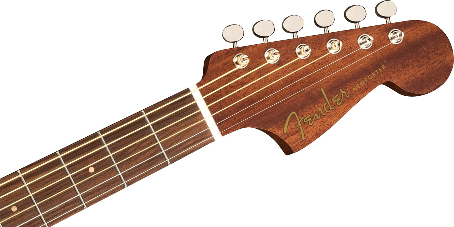 Fender All-Mahogany Newporter Special Acoustic Guitar, with 2-Year Warranty, Natural, Pau Ferro Fingerboard, with Gig Bag