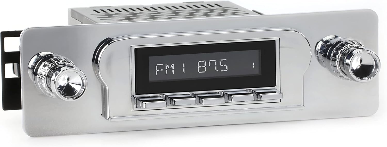 RetroSound HC-122-04-74 Hermosa Direct-fit Radio for Classic Vehicles (Chrome Face & Buttons and Chrome Bezel)
