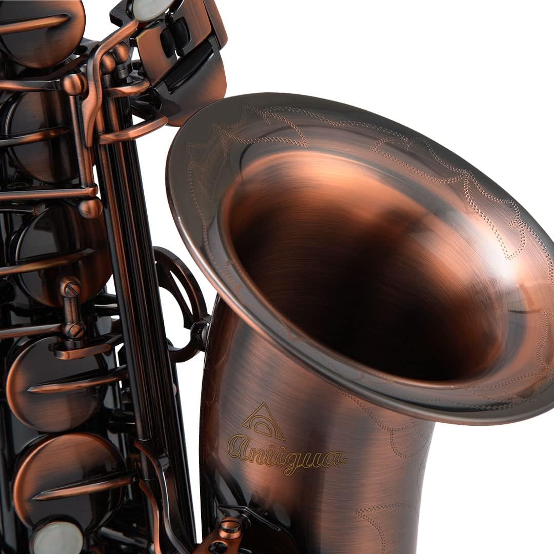 Antigua Winds PowerBell Eb Alto Saxophone(Yellow brass/vintage cooper finish body and keys/big bell/ergonomic design/hand engraving/ABS case)/WAS4240VC