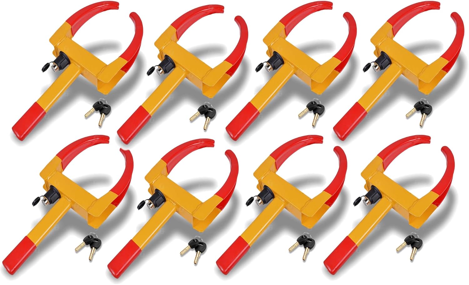 ZONETECH Wheel Lock Security Tire Clamp -Premium Quality Heavy Duty Anti- Theft Protective Vehicle Wheel Clamp (8 Pack)