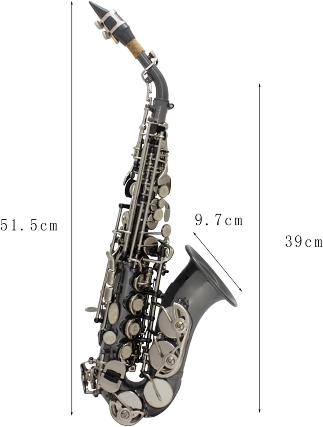 Saxophone B Flat Woodwind Instrument Black Nickel Curved Sax