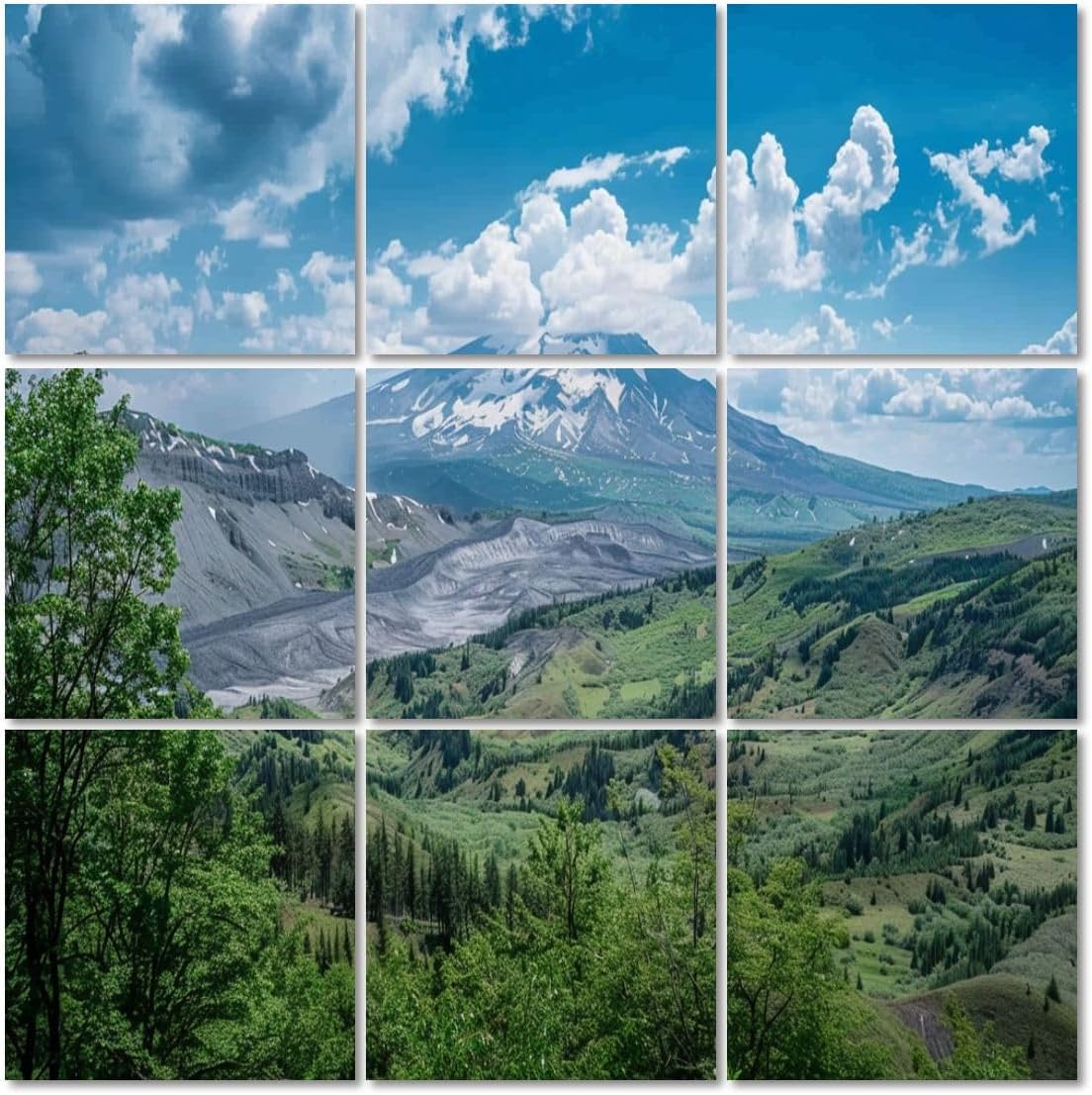 Art Acoustic Panels Self Adhesive mount st helens volcano sunny day eruptions pictures 9 Packs Decorative Soundproof Wall Panels Large Sound Absorbing Panels for Home Office 60