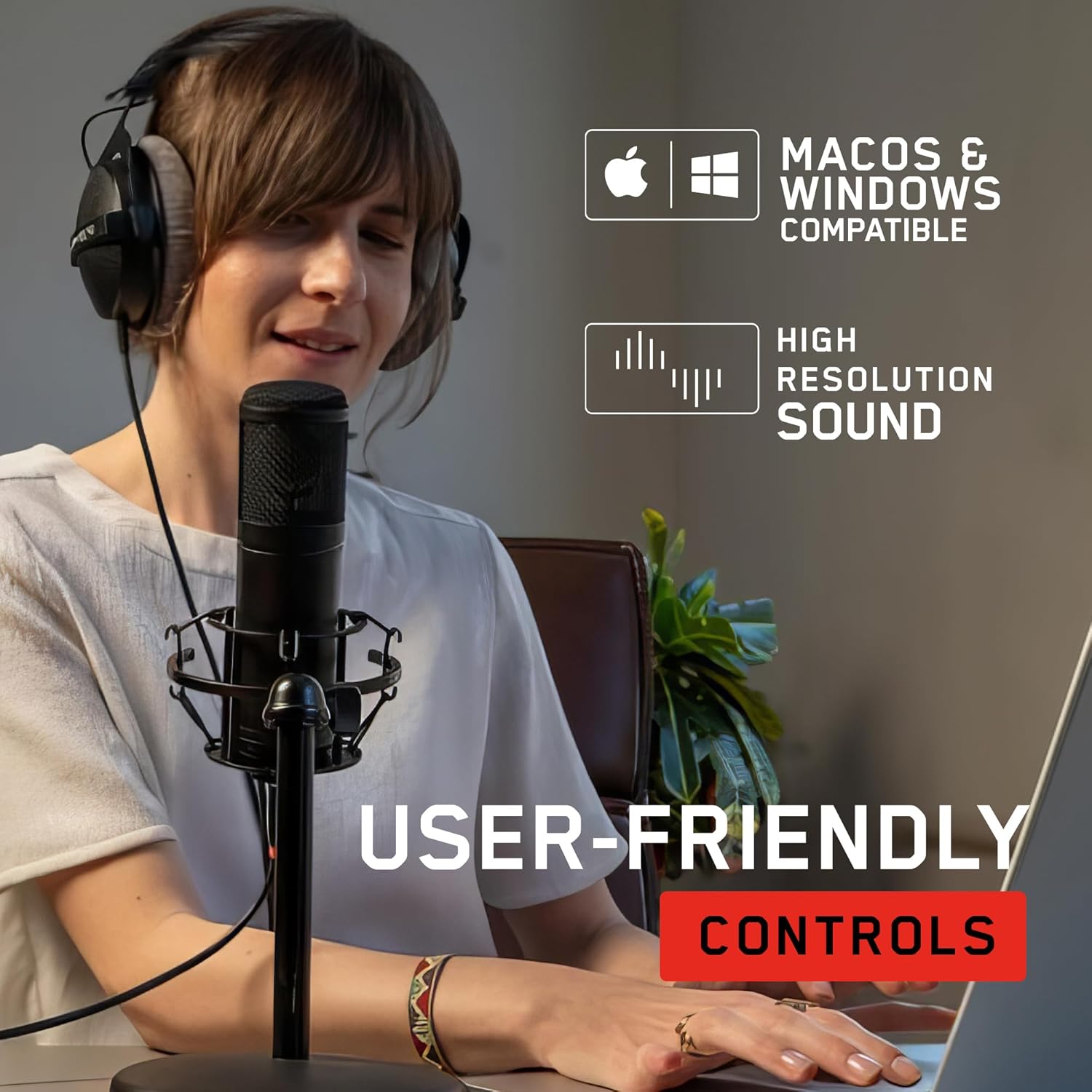 Antelope Audio Axino Synergy Core USB Podcast Microphone for Laptop, PC — All-In-One Large Diaphragm Vocal Recording Microphone w/Onboard Emulations & Effects — Dynamic Condenser Mic + Audio Interface