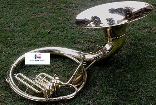 Brass Sousaphone Bb Big Bell Tuba 20'' Valve - Full Brass, Bag Included - Musical Instrument Gift