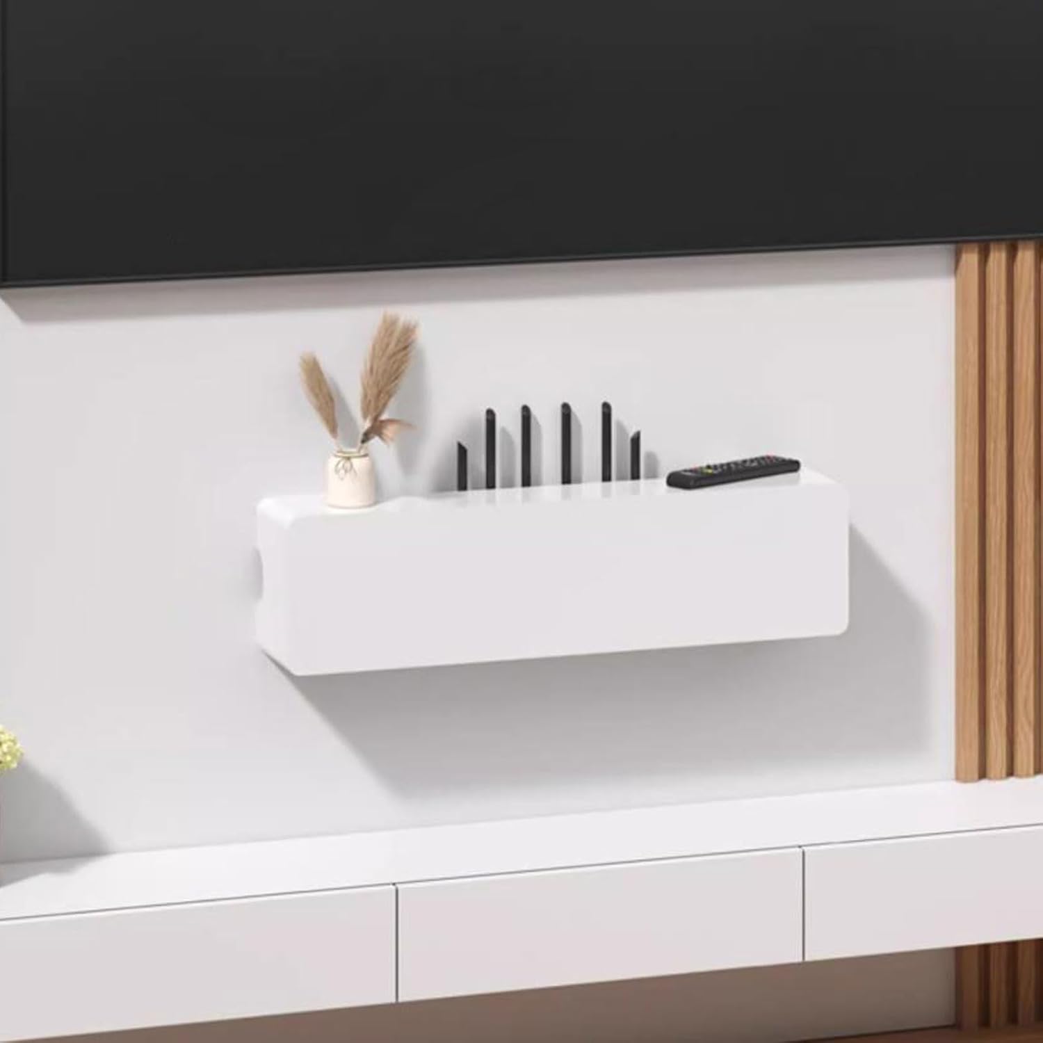 WiFi Router Set top Box CD DVD Players Cable Box Toy Storage Cabinet Wall Mounted TV Cabinet Wall Shelf Floating TV Shelf Game Console TV Stands TV Unit TV Bracket Wall Mount Corner Shelves