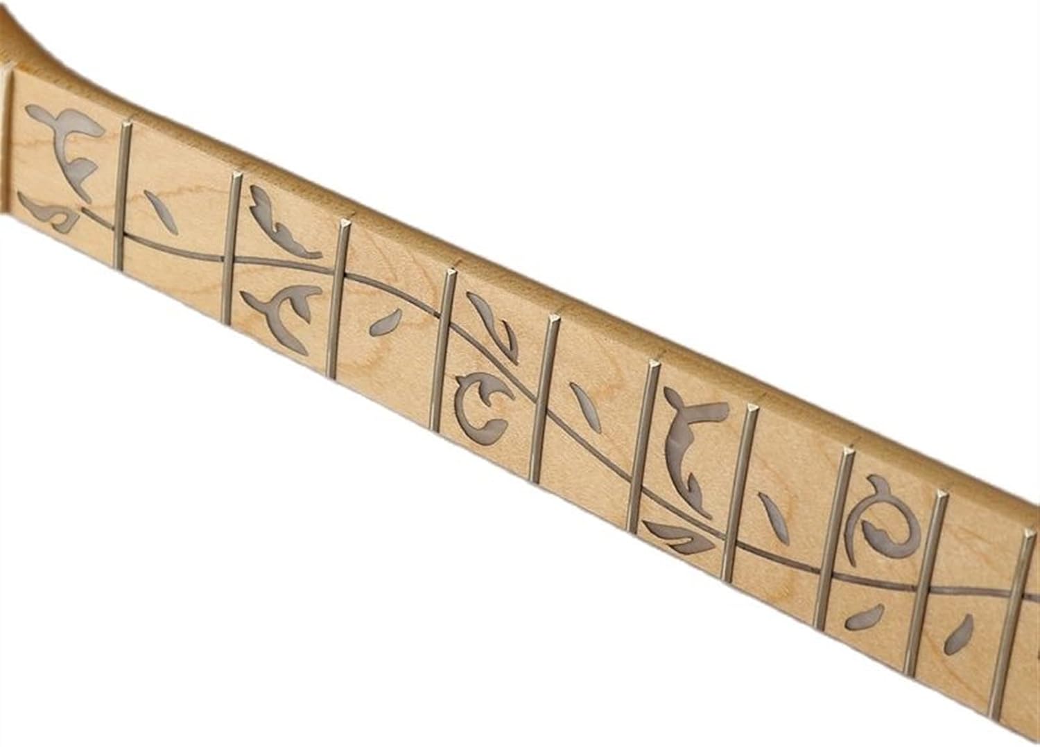 ZUZU Electric Guitar Neck Tree Pattern Inlay Fretboard 24F Guitar Bow Canadian Maple Wood Neck Unfinished Guitar Neck