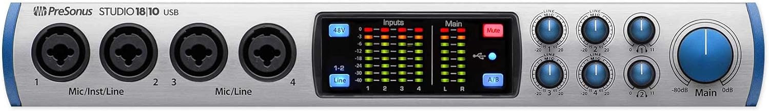 PreSonus Studio 1810 18x8, 192 kHz, USB 2.0 Audio Interface