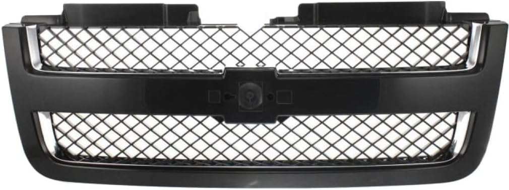 For Chevy Trailblazer Grille Assembly 2006 07 08 2009 | Textured Gray Shell & Insert | w/Chrome Insert Opening Molding | LT Model Plastic | Paint to Match | GM1200549 | 19121044