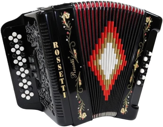 Rossetti 3412 34 Button 12 Bass 3 Switch Accordion in Black GCF