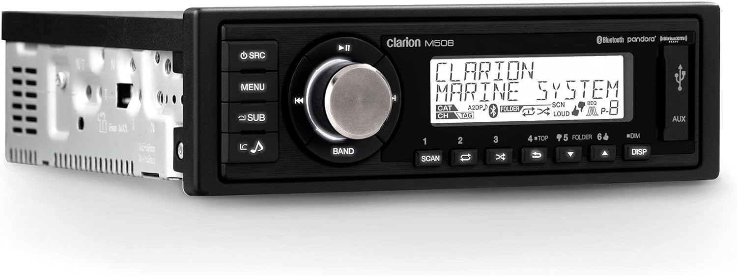 Clarion M508 Single DIN Digital Media Receiver with Built-in Bluetooth