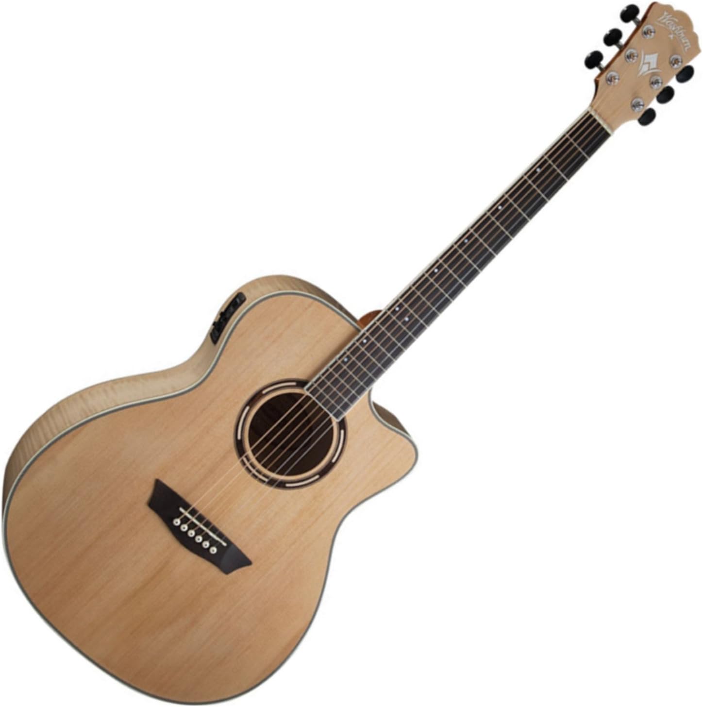 Washburn AG40CEK Nat. Grand Auditorium Spruce Top Flame Maple B/S Acoustic-Electric Guitar