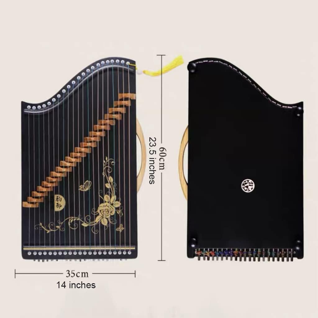 Guzheng Finger Trainer, Portable Chinese Guzhengs with Backpack/Full Accessories, Suitable for Child/Adults/Beginner/Professional, 60x35 CM, 21 Strings Guzheng(Dunhuang)