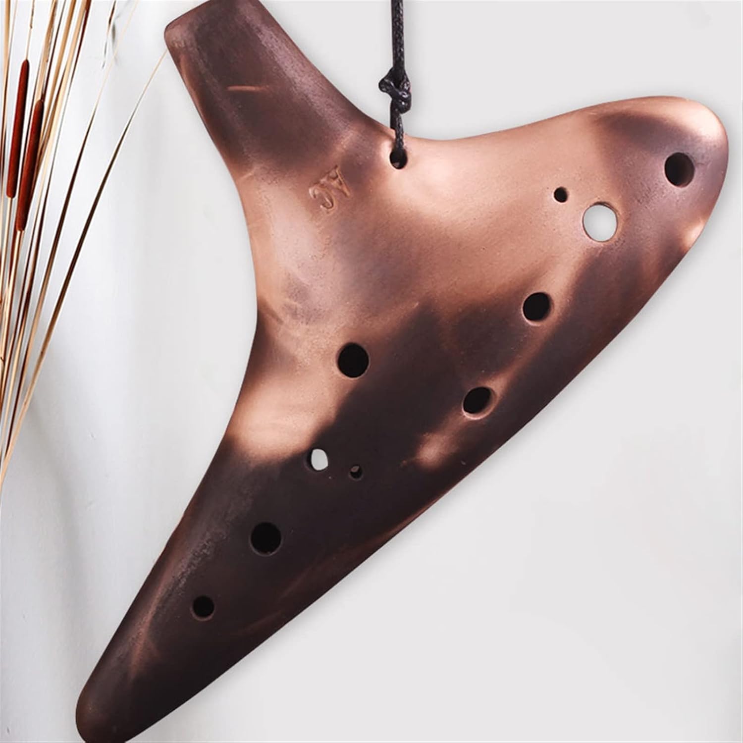 TSTS Professional Ocarina 12 Hole Alto Ocarina Flute with Bag Lanyard Portable Woodwind Instruments Children Ocarina (Color : 02)