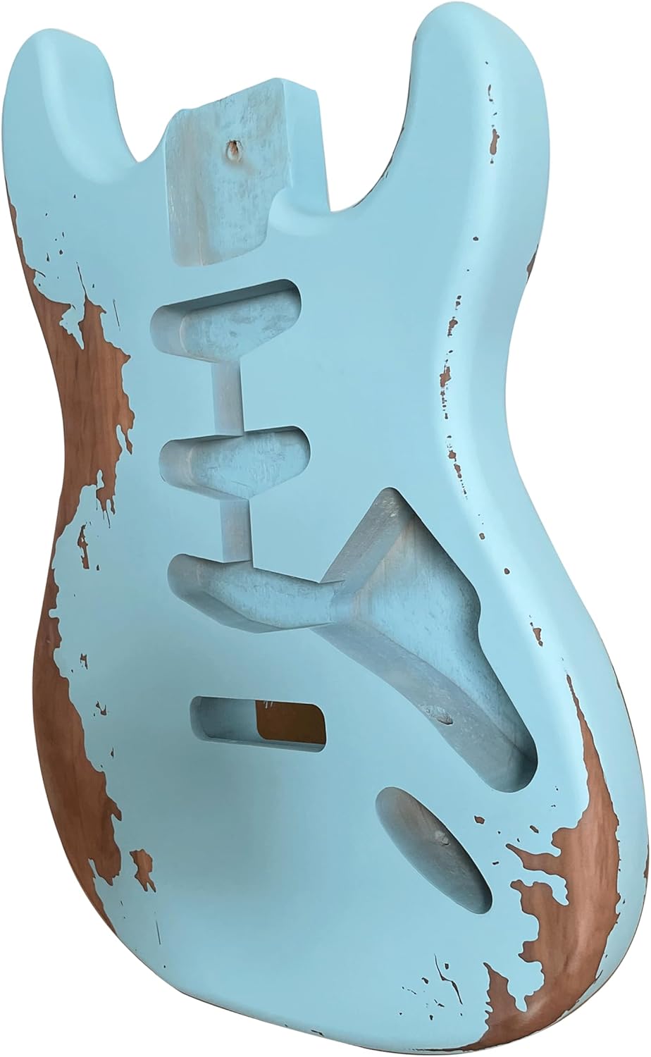 Relic Electric Guitar Body Stratocaster Style Nitro Top Alder Wood DIY Guitar Body Heavy Relic Guitar Body S-S-S pickups Blue