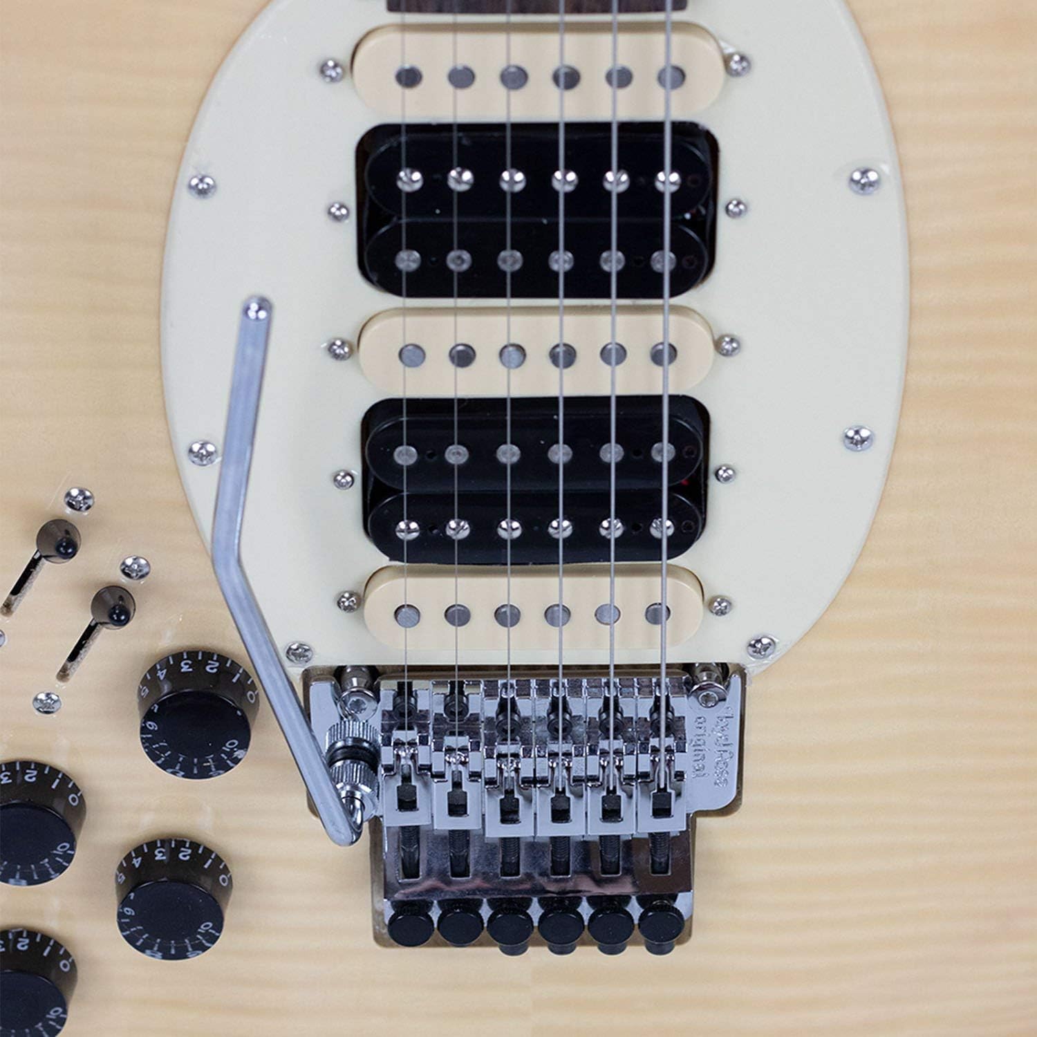 Sawtooth 6 String Solid-Body Electric Guitar, Left-Handed Natural Flame (ST-ES-LH-HYBRID-FL-NFM)