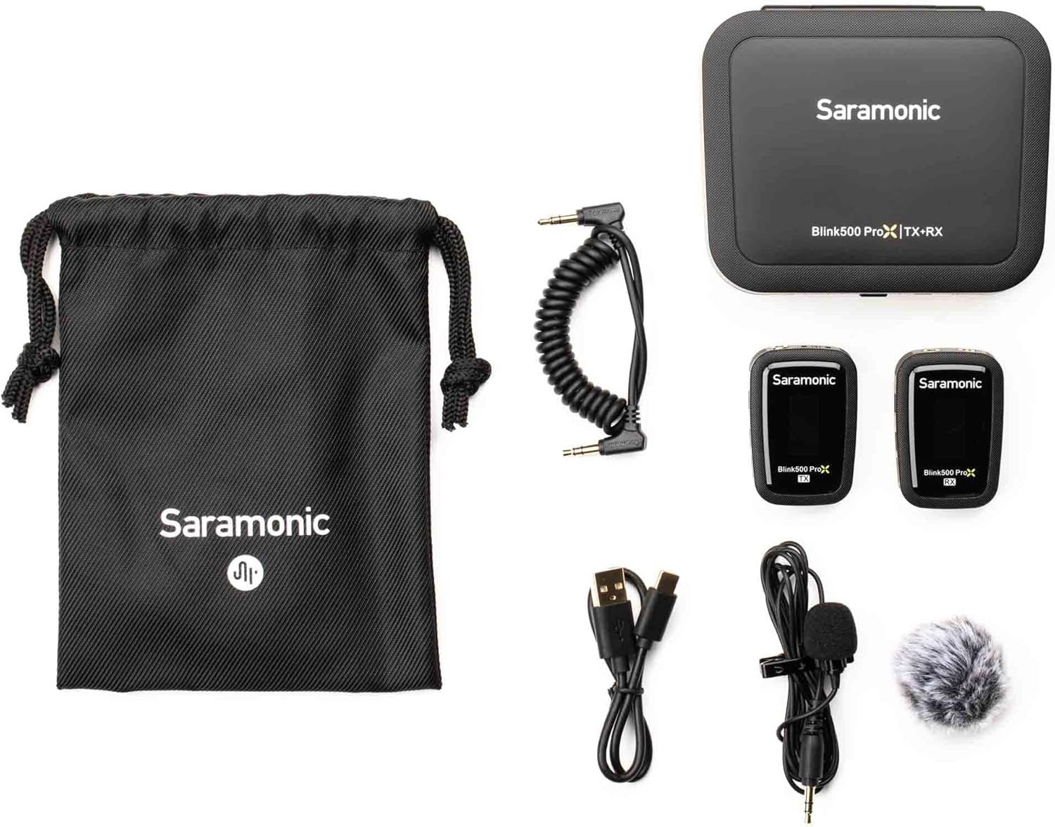 Saramonic Blink 500 Pro X B1 Compact Wireless 2.4GHz Clip-On Microphone System with Lavalier for Cameras, Mobile & More, Black