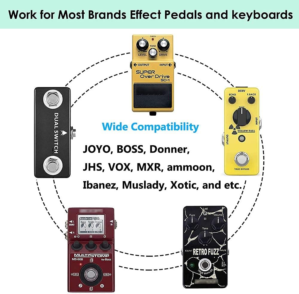 JOYO R-08 Cabinet Modeling Powe-amp Simulation Electric & Bass Guitar Pedal Bundle with DC 9V Power Supply (800mA -1A) AC Adapter
