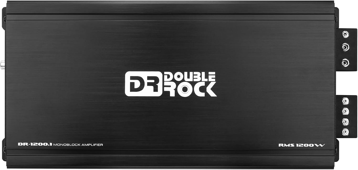 DR-1200.1 Amplifier Car Audio 1200 Watt Class D Subwoofer Amplifier Monoblock Highs Amp with Bass Knob Level Remote Control Car Amp 1200W Car Audio Amplifier