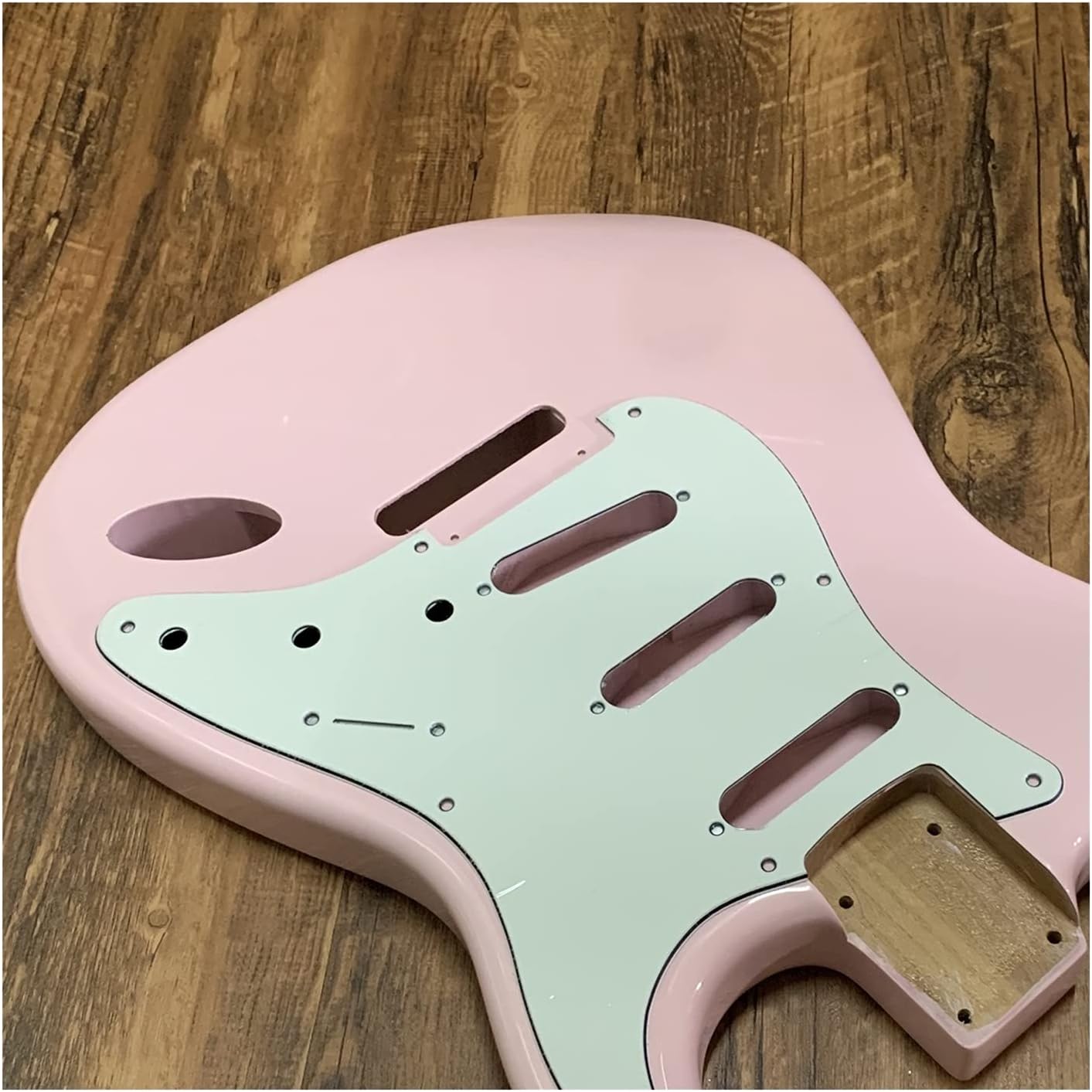 Unfinished Guitar Kit Electric Guitar Body North American Alder Guitar Semi-Finished Manual DIY Guitar Barrel Replacement Guitar Accessories Handmade ​Guitar Body (Color : Shell Powder)