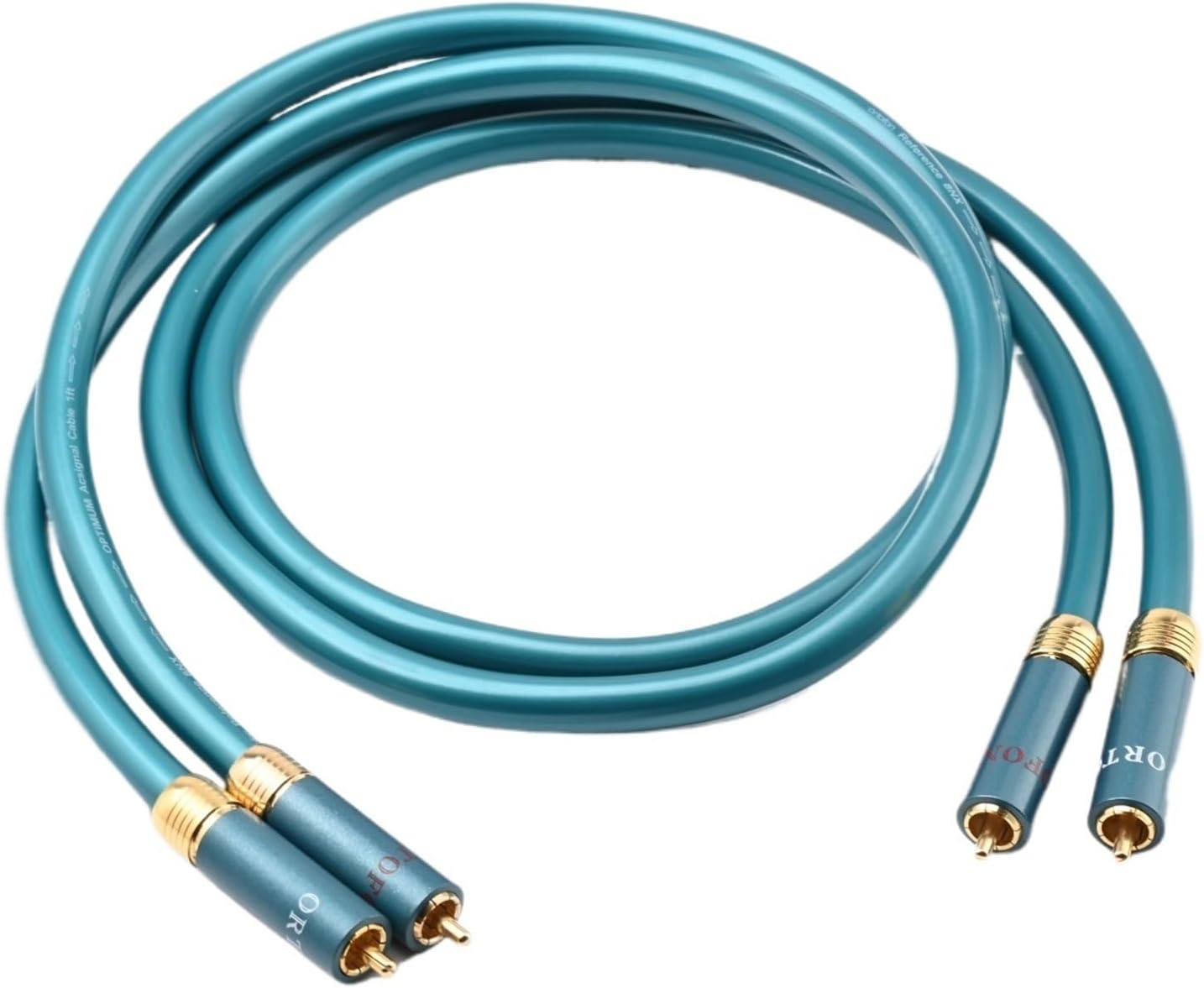 One Pair Hifi RCA Cable High-performance 8N OCC Male to Male 2RCA to 2RCA Audio Cable for Speaker Amplifier DVD(1m)