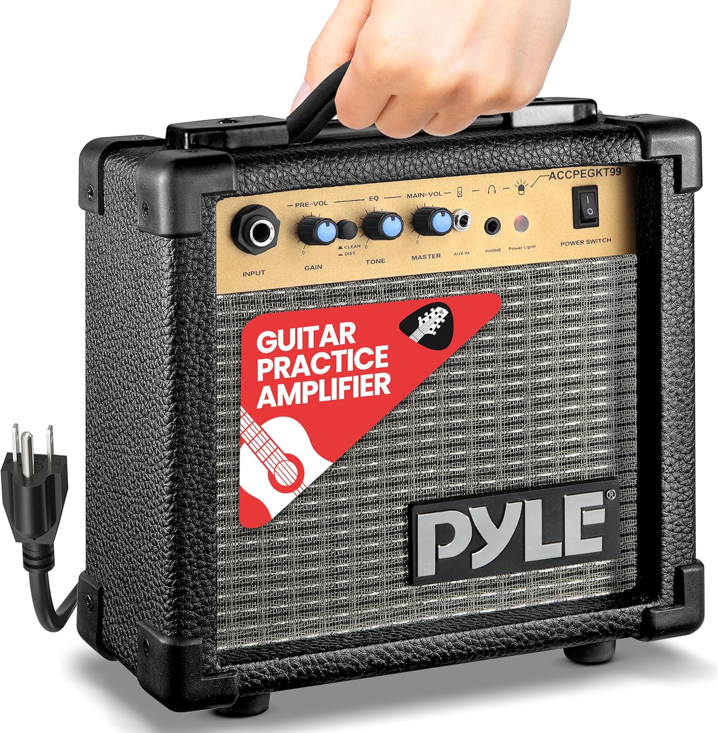Portable Mini Electric Guitar Amp - 10 Watt Practice Instrument Amplifier w/ 5