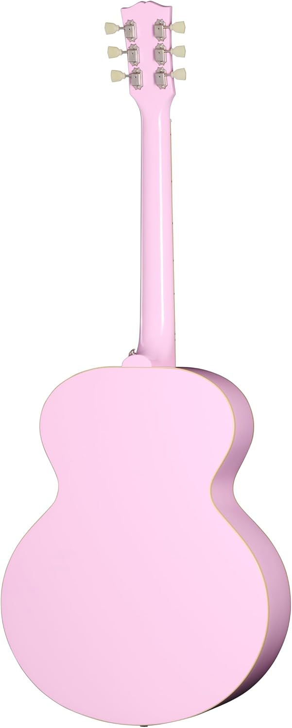 Epiphone Inspired by Gibson Custom J-180 Long Scale Acoustic Electric Jumbo, Pink with Hard Case