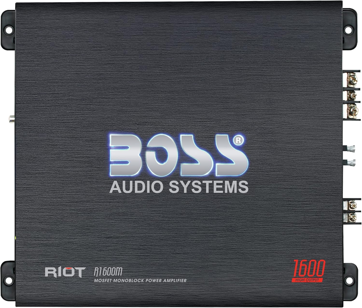 BOSS Audio Systems R1600M Monoblock Car Amplifier – 1600 W High Output, Low/High Level Inputs, Low Pass Crossover, Hook Up to Subwoofer for Bass