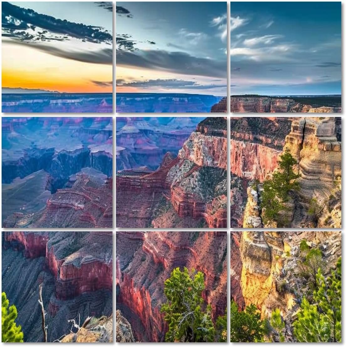 Art Acoustic Panels Self Adhesive Grand Canyon dusk from south 9 Packs Decorative Soundproof Wall Panels Large Sound Absorbing Panels for Home Office 60