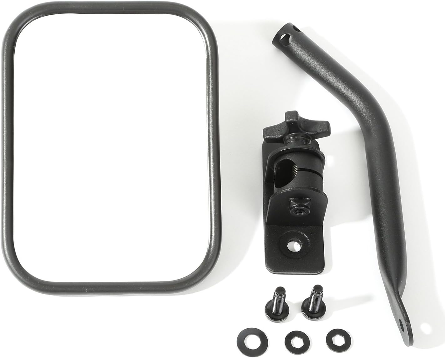 Rugged Ridge | Quick Release Mirror, Rectangular, Textured Black | 11025.18 | Fits 1997-2018 Jeep Wrangler