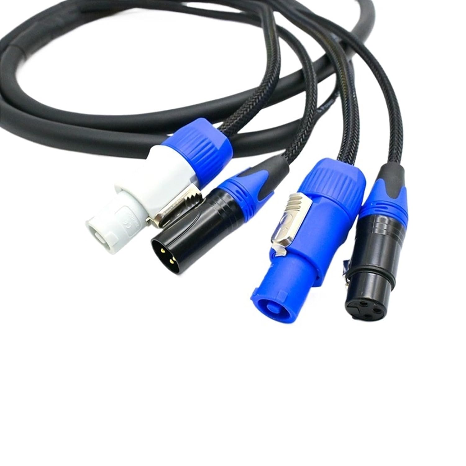 Combo AC Link Cable 10m 8m 5m 3m 2m 1.5m 1m XLR DMX 512 Audio Combi Hybrid Extension Jumper Cable(5m)