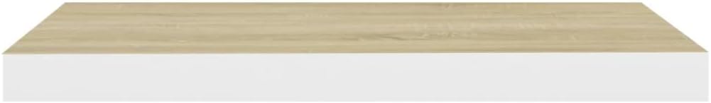 Modern Floating Shelves,Wall Storage Shelves,Wall Mounted Shelf Organizer Unit Display Shelf,Invisible Mounting System,Awards,Book,Collectibles,Ornaments,4 pcs Oak and White 23.6