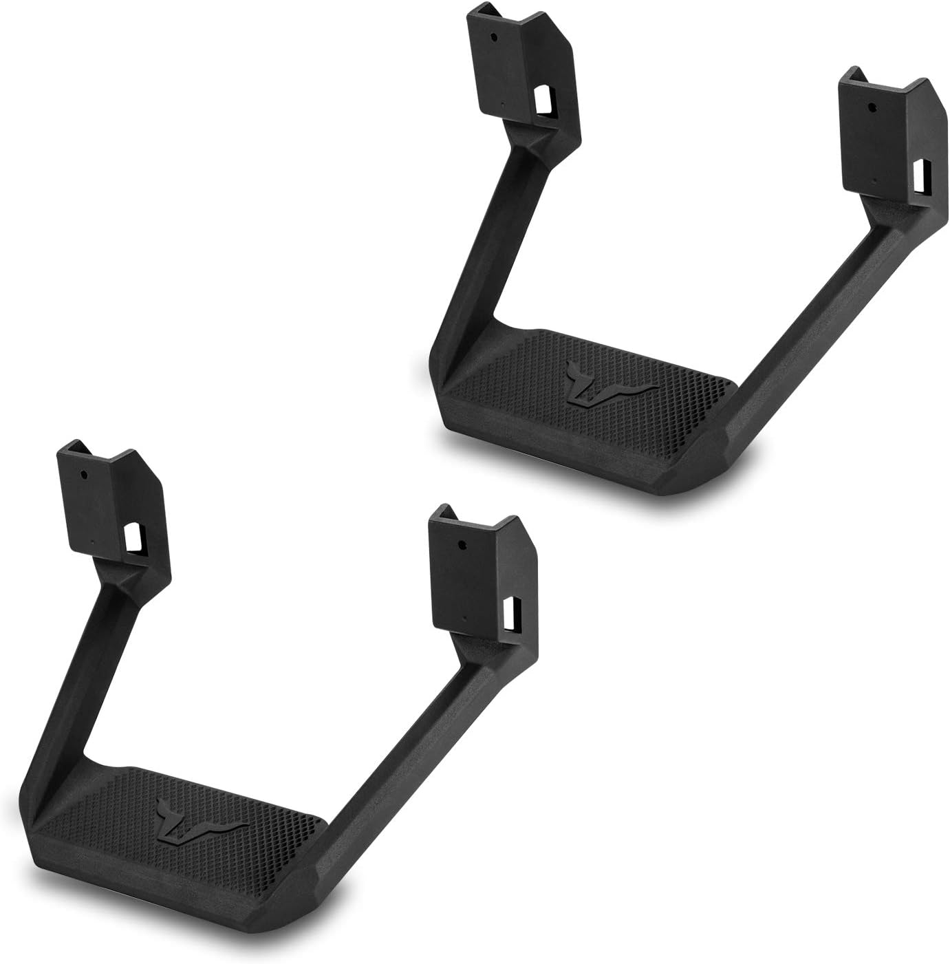 Bully BBS-5002 Black Powder Coated Aluminum Universal Fit Truck Side Step Set of 2 for Trucks from Chevy (Chevrolet), Ford, Toyota, GMC, Dodge RAM, Jeep