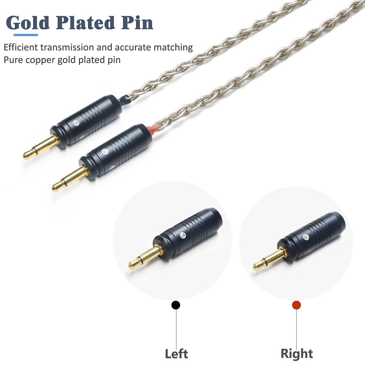 6N Single Crystal Silver Upgrade Headphone Cable 3.5mm/4.4mm/4Pin XLR Cable for Focal Clear MG Elegia Stellia Elear Clear Pro MG Celestee Elex Radiance (4.4mm Plug)