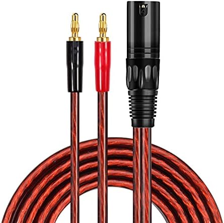 Quality Active Speaker Cable Regular 3 Pin XLR to 2 Banana for Amplifier Soundbox OFC Audio Cable Gold Plating 1M 2M 3M 5M 8M (Color : A Pair, Length : 3meter)