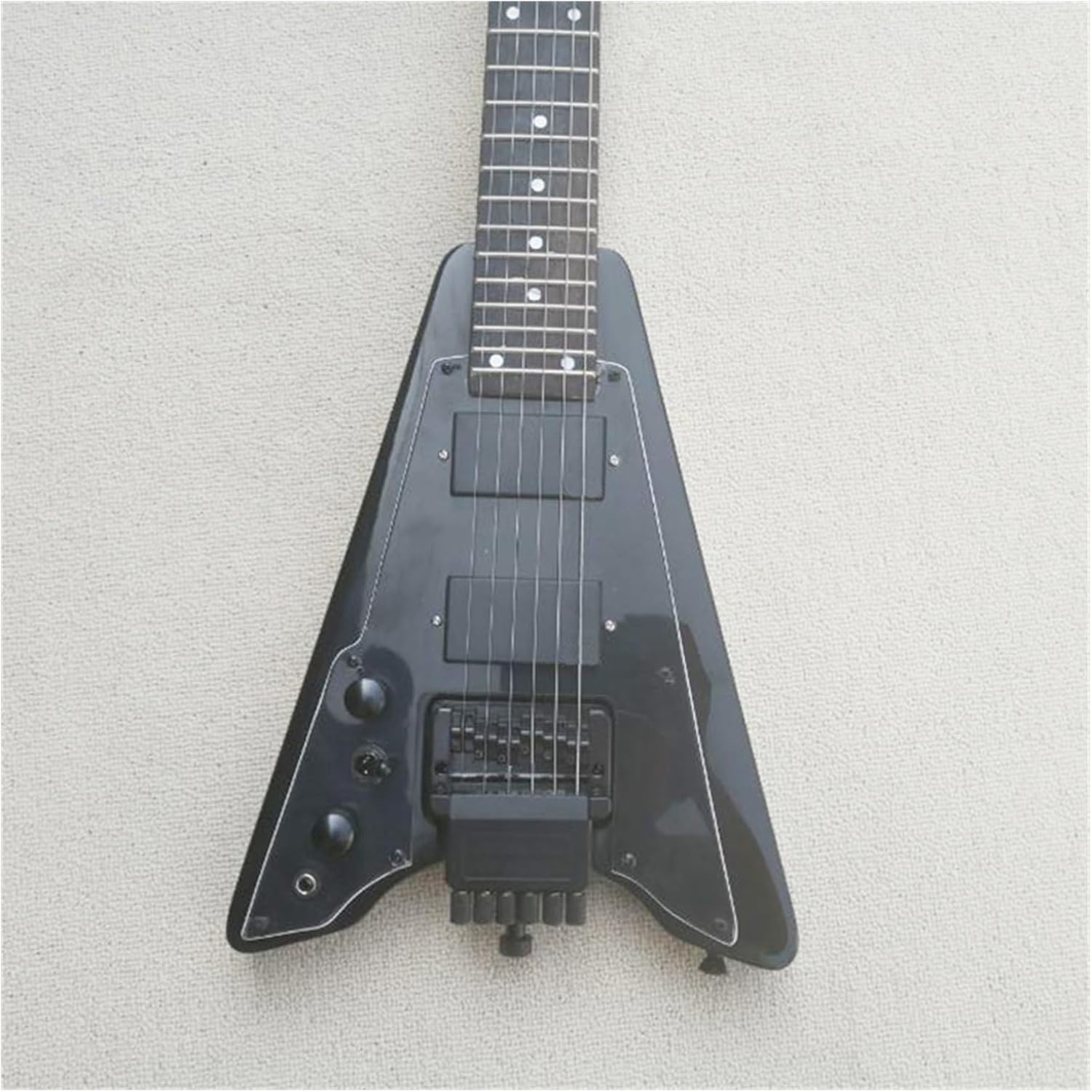Left Hand Black 24 Frets Headless Electric Guitar with Basswood Body Rosewood Fretboard Professional Headless Guitar