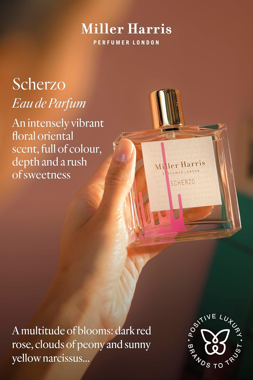 Miller Harris Scherzo Eau de Parfum | Floral, Oud, Sweet Perfume (3.4 fl oz)