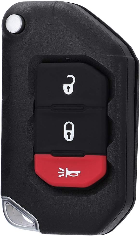 Keyless Entry Remote Car Key Fob Fits for 2019 for Jeep for Wrangler 2018-2019 for Jeep for Wrangler 3.6L 2018 2019 for Jeep Wrangler 1 PC 3 Buttons 433.92Mhz