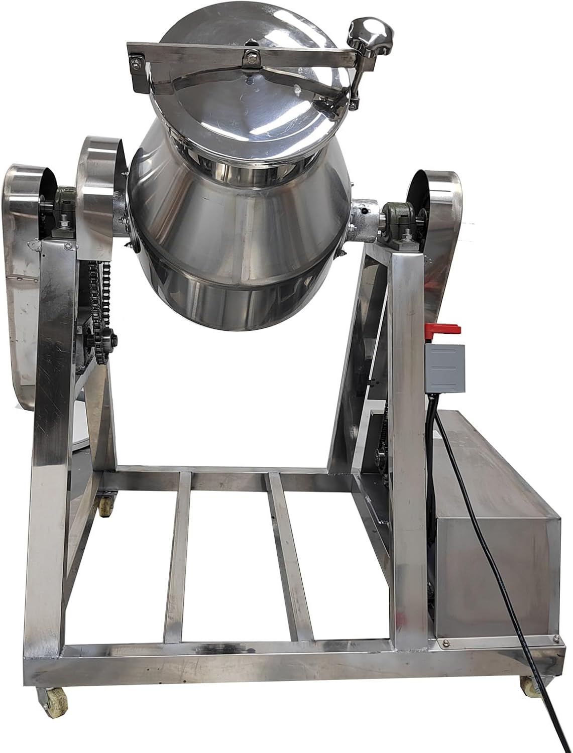 Dry Powder Mixer 30L Powder Mixer Blender Machine 360°Rotation Stainless Steel Powder Mixing Machine Granule Food Powder Drum Mixer Machine 110V 3KW