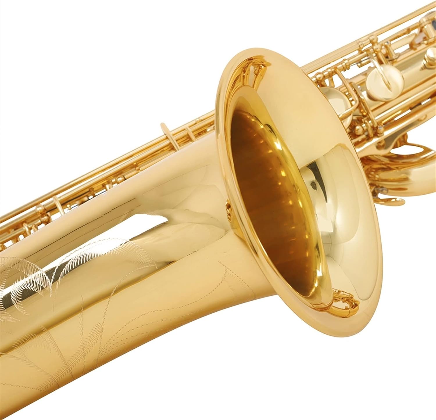 Saxophone Baritone Sax E-Flat Brass Carved White Shell Buttons for Professional Playing of Wind Instruments