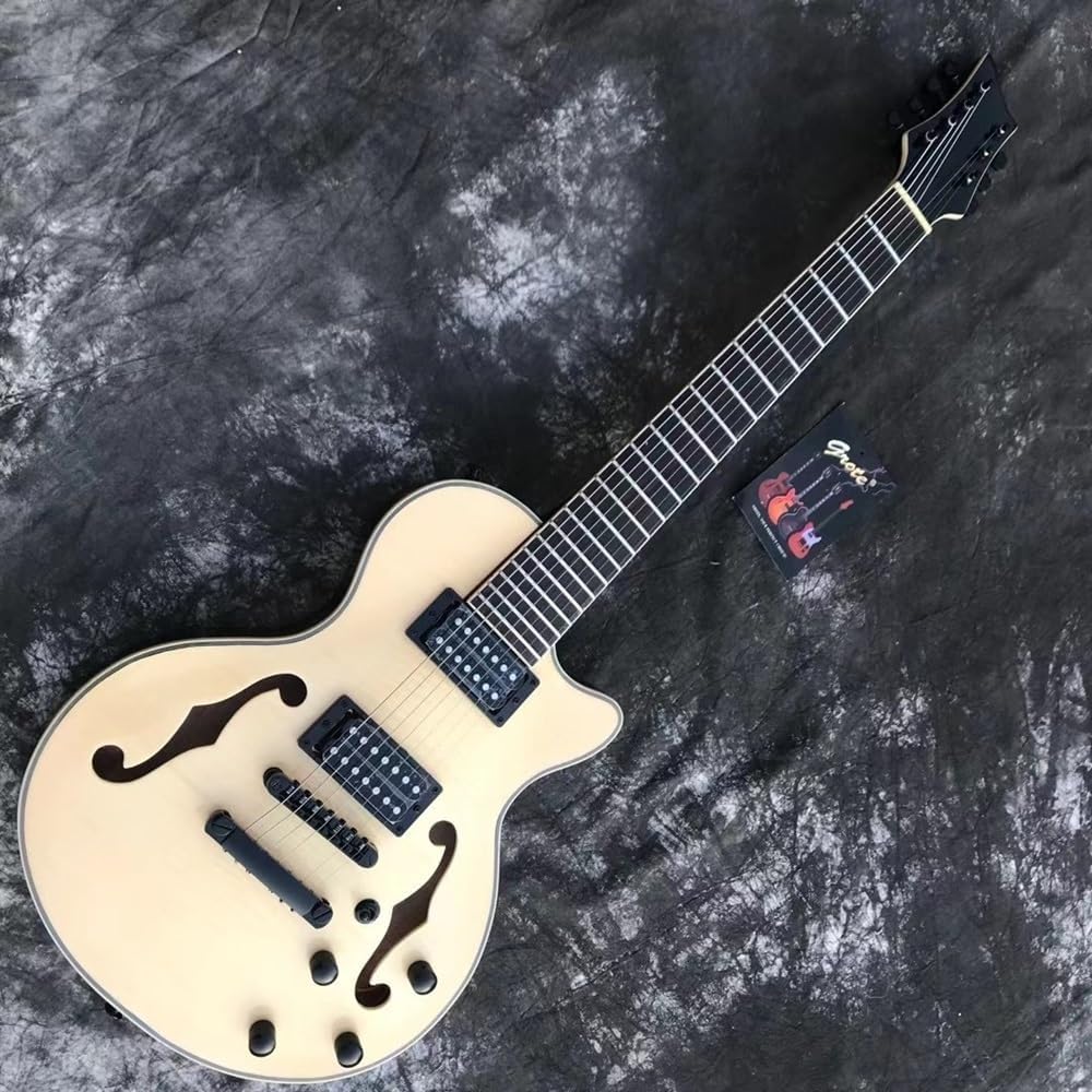 Custom Guitar 7 String F Hole Jazz Guitar Customize Electric Guitar Natural Color Guitar Customized