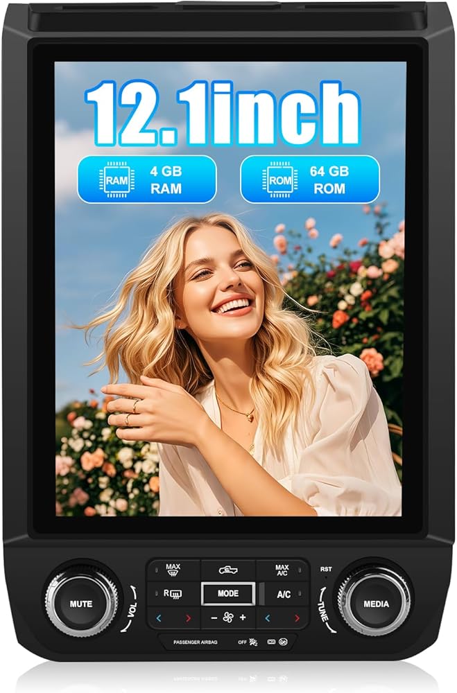 Junsun 4+64G Android 13 Car Radio Stereo for Ford F150 2015-2021 with 12.1 inch Screen Wireless CarPlay Android Auto DSP Bluetooth