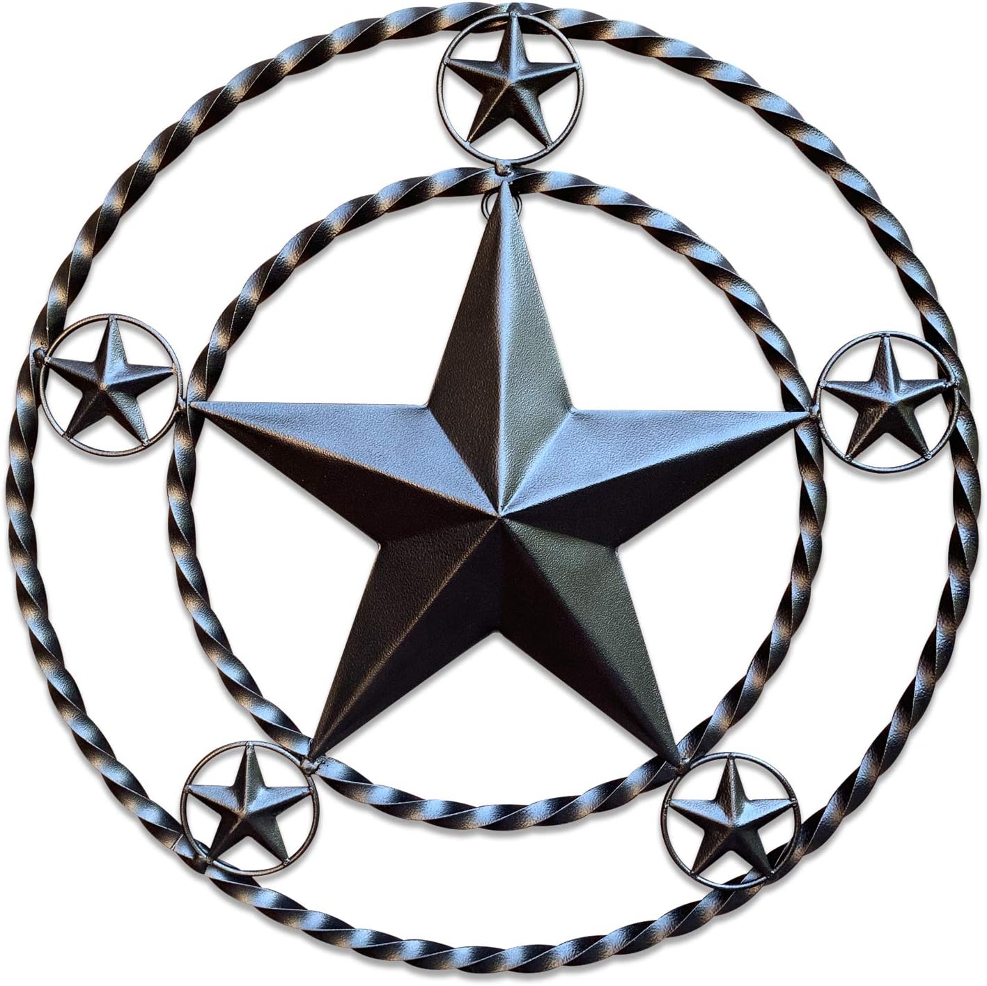 Metal Wall Star Home Decor - Heavy Duty Iron Metal Stars for Outdoor, Large Texas Rustic Vintage Stars, Farmhouse Barn Western Country Art for Kitchen, Bathroom or House Patio (Dark Bronze)