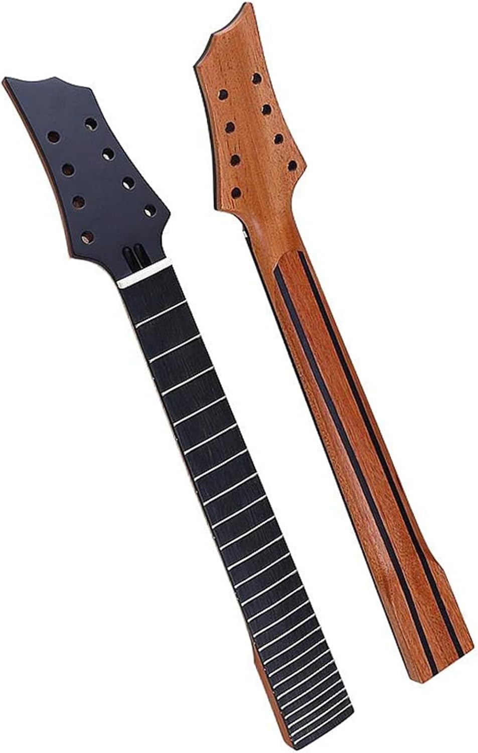 Replacement Guitar Neck 8 Strings Electric Guitar Neck 24 Frets Okoume Wood Neck Black Head With Double Truss Rod Double Back Line