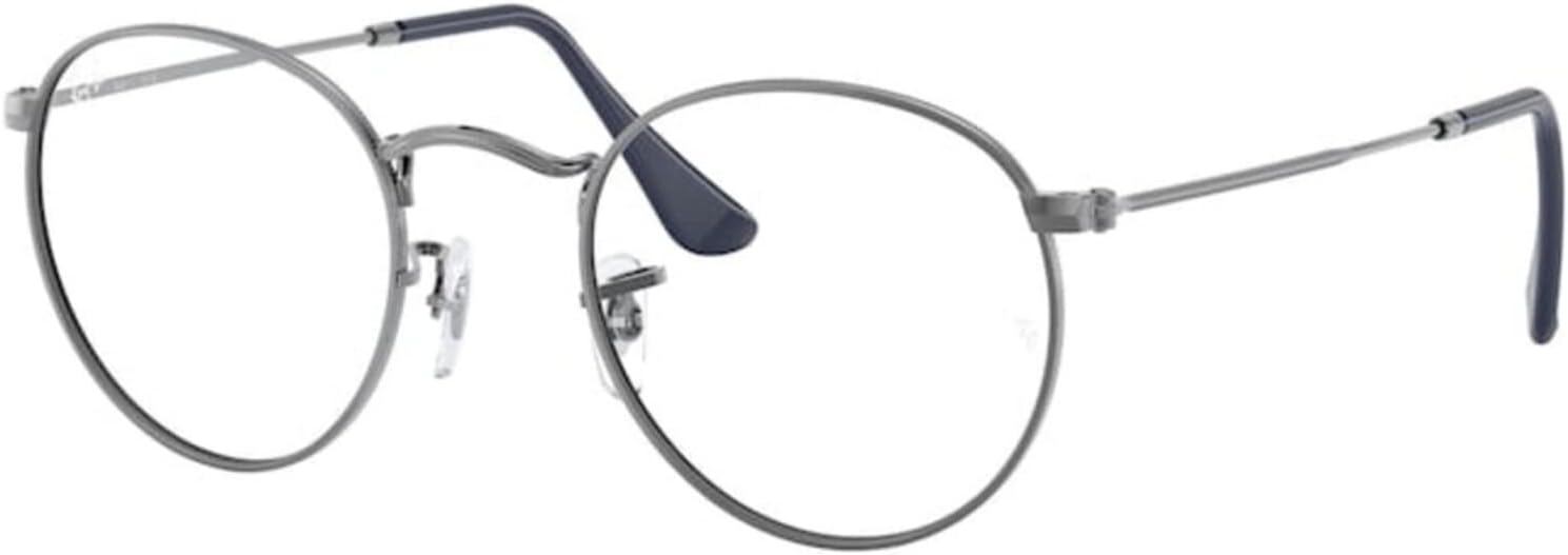 Ray-Ban RX3447V Eyeglasses Bundle: RX 3447V ROUND METAL 2502 Round Metal Gunmetal and Eyewear Cleaning Kit