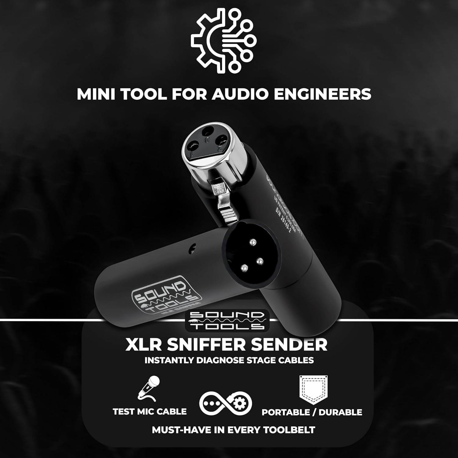 SoundTools XLR Sniffer/Sender – Remote End Cable Tester for XLR & 3-Pin DMX Cables – Fast, Reliable & Pocket-Sized Audio Cable Tester – Quick Diagnostic Tool for Stage, Studio & Live Sound
