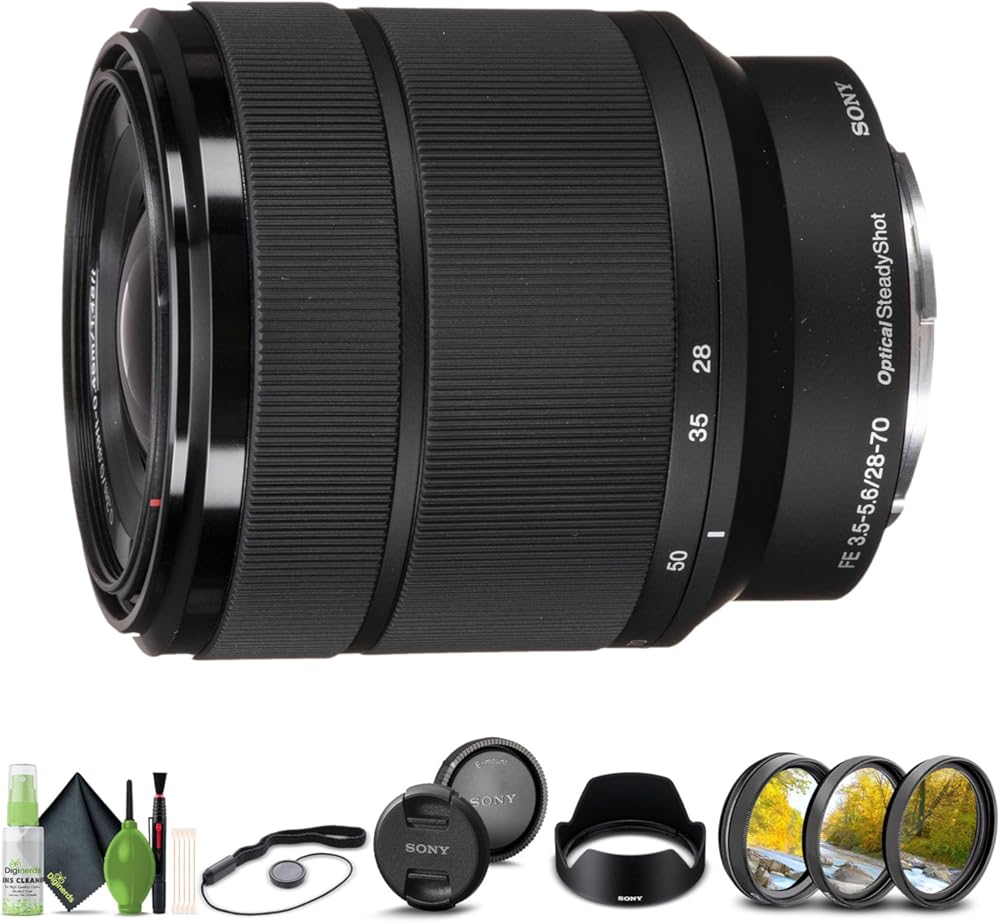 Sony FE 28-70mm f/3.5-5.6 OSS Lens (SEL2870) for Most a7-Series Cameras, Filter Kit, Cap Keeper, Cleaning Kit, and More