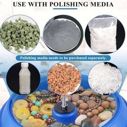 Electric Vibrating Polisher Kit, Professional 12L Rock Tumbler with Strong Load Capacity for Grinding & Polishing Jewelry Accessories, Versatile Drum Polishing Machine