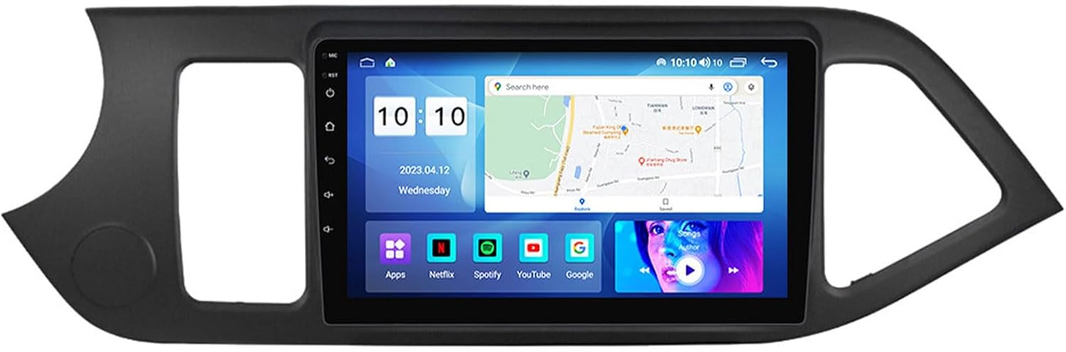 Android 12 Car Stereo with 9 inch Touch Screen Car Radio Built-in Car-Play/Android Auto for KIA Morning 2011-2017 Support GPS/Bluetooth/Cooling Fan/OBD II