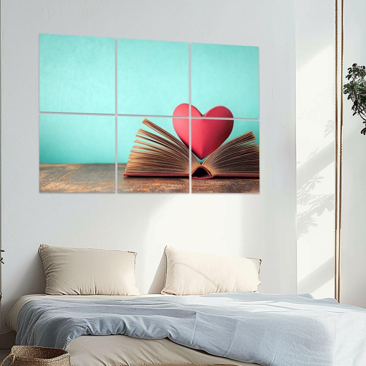 6 Pack Art Acoustic Panels Books open Soundproof Wall Panels, 48